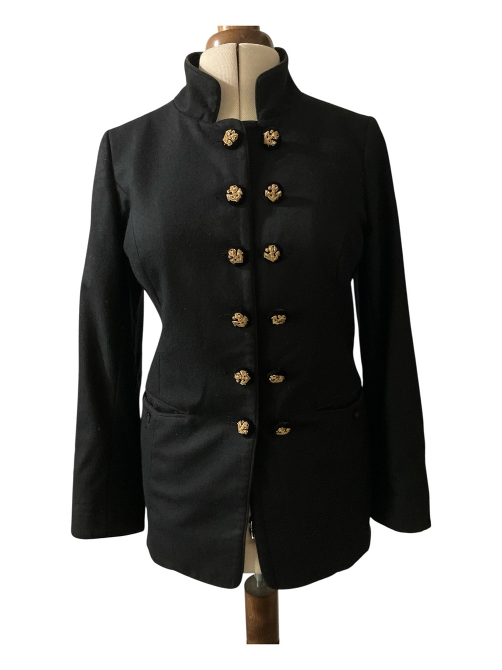 Katherine Hooker London Blazer Size 12 Wool Military Vintage Fall Nautical